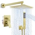 KES Gold Shower Faucet Set, Shower System 10 Inches Rain Shower Head with Handheld, Shower Faucets Sets Complete Pressure Balance (cUPC Certified Shower Valve Included), XB6230F18-BZ