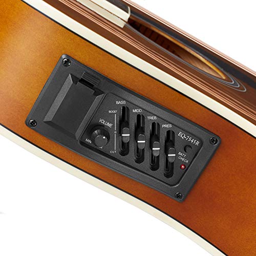 Ashthorpe C85_BRN Full-Size Cutaway Thinline Acoustic-Electric Guitar Package thumb #2