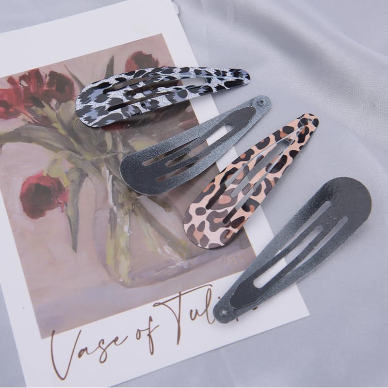 Leopard Print Hair Clips Barrettes for Fine Hair Kawaii Accessories Y2K Cute Stuff for Girls Women Mini Snap Hair Clips for Short Thin Hair Decorations for Women Girls Anime Hair Clips image 3