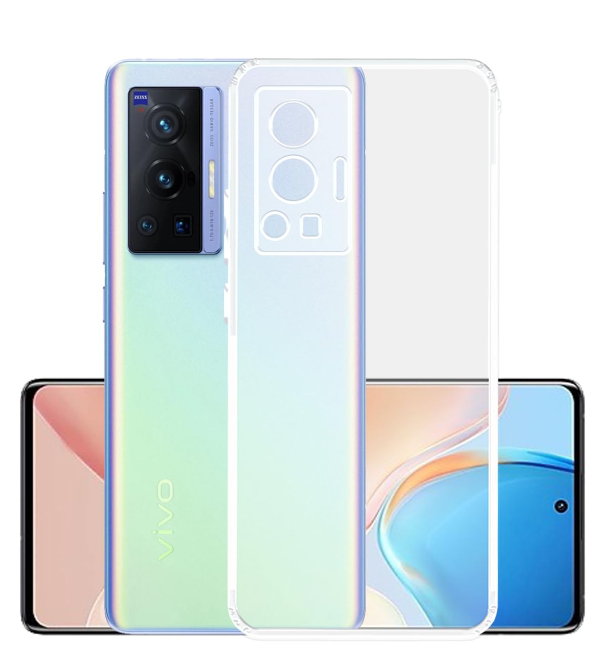 YOFO Back Cover for Vivo X70 Pro (Flexible|Silicone|Transparent|Full Camera Protection|Dust Plug)