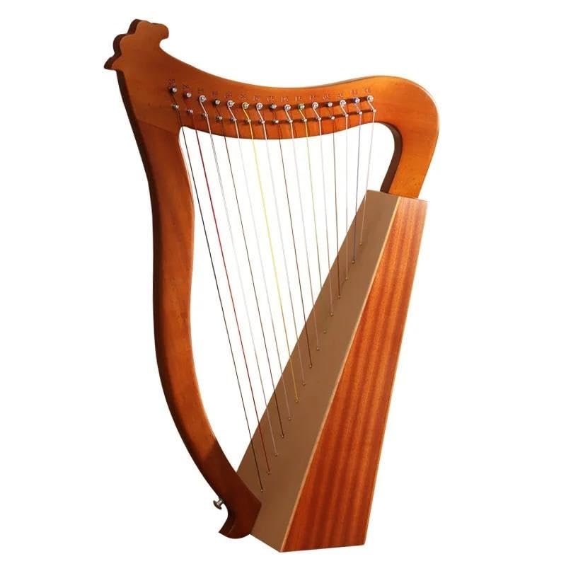 harfe instrument 15/19-saitige Lyra-Harfe Klavier Massives Holz Tragbares Musikinstrument Saiteninstrument Mit Stimmschlüssel(15)