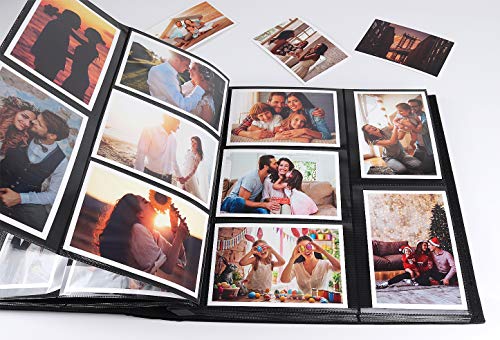 Recutms Photo Album 4X6 600 Photos Black Pages Large Capacity Leather Cover Wedding Family Photo Albums Holds 600 Horizontal And Vertical Photos (Black) #TOP5