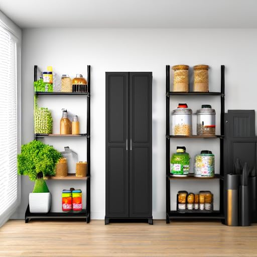 Image of SystemBuild Evolution Kendall 24 inch Engineered Wood Utility Storage Cabinet Black