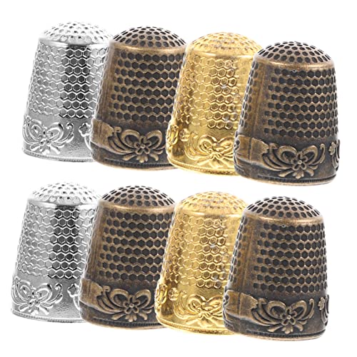 ARTIBETTER 8Pcs Copper Finger Thimbles for Sewing and Embroidery Durable Protectors for Needlework Lightweight and Portable Birthday Present for Dressmakers and
