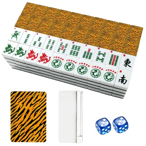Set de Mahjong Americano con 166 fichas acrílicas y accesorios miniatura 1