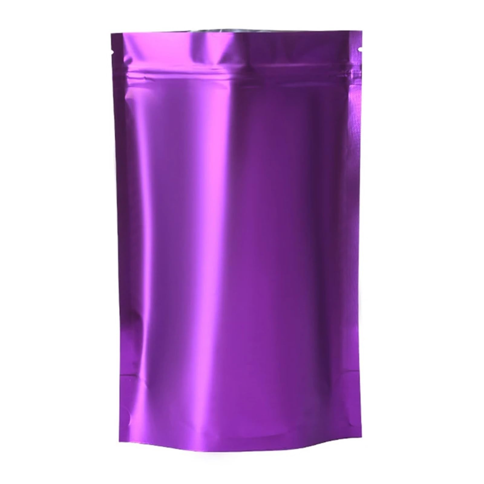 Mylar-Beutel, 100 Stück Matte Mylar-Folie Standbodenbeutel mit Reißverschluss, wiederverschließbar, wiederverwendbar, Aufreißkerbe, for Lebensmittel, Snacks, gemahlene Kaffeebohnen(Purple,15x22cm)