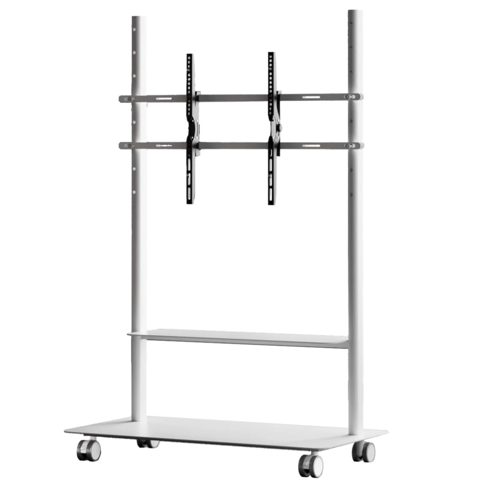 DFGHNBVC Tv Stand, Mobile Tv Cart, Entertainment Center, Rolling Tv Stand, Television Stands, Modern Tv Stand, Floor Tv Stand With Wheels, For 50-75 Inch Tv, For Home Office,White-1