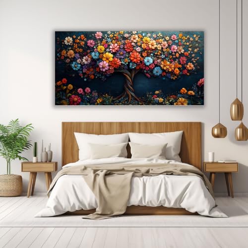 Lienzo de árbol corazón para pared de dormitorio romántico y boho 3