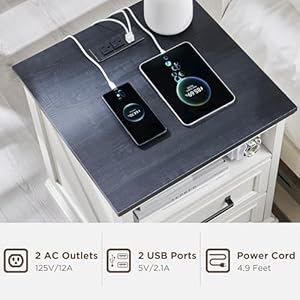 18farmhousenightstandwithchargingstationendtablewith2drawersstoragesidetablebedsidecabinetforbedroomlivingroomwhite Urban Country Home Decor 18 farmhouse nightstand with charging stationend table with 2 drawers storageside tablebedside cabinet for bedroomliving roomwhite urban country home decor
