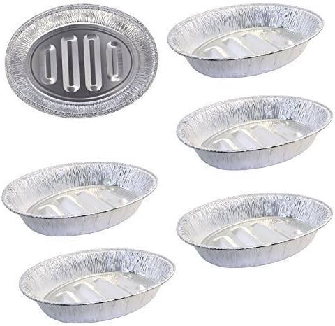 Miniatura 2 de Sartenes desechables de aluminio para asar pavo  (4 unidades) Contenedor de papel de aluminio extra grande  Forma profunda y ovalada para carne,