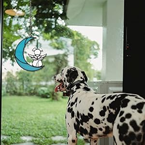Dog Memorial Gifts for Loss of Dog Hanging Pet Sympathy White Angel Dog on Moon Acrylic Beverage Rememberance Suncatcher Ornaments Decor Window Wall Gift for Dog Lover Cucciolini Doodles Dog memorial gifts for loss of dog hanging pet sympathy white angel dog on moon acrylic beverage rememberance suncatcher ornaments decor window wall gift for dog lover cucciolini doodles