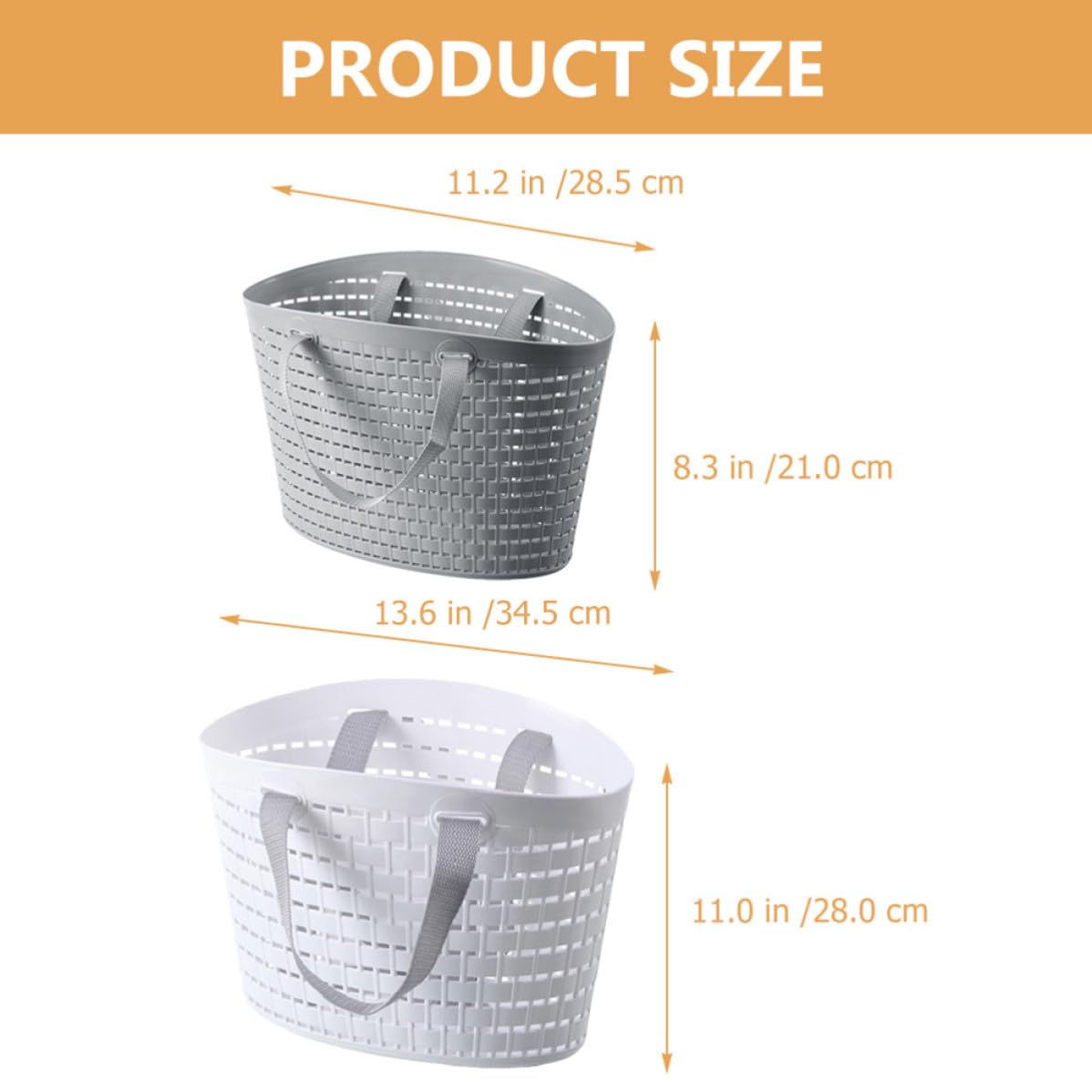 STAHAD Cesto per Bucato in Plastica 2 Pezzi Manici e Design Traforato, Resistente e Pratico per Bagno e Cabina Armadio