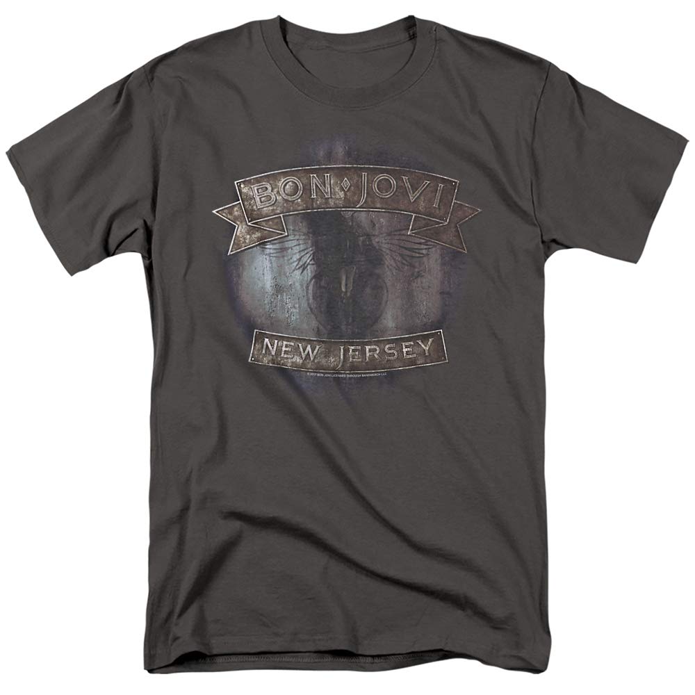 Bon Jovi New Jersey Unisex T Shirt, Charcoal, XXXX-Large