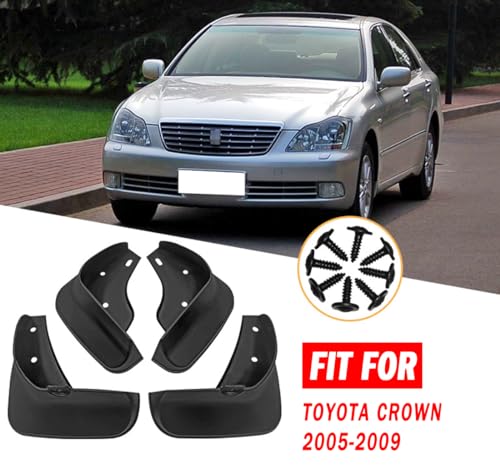 Image of Mud Flaps Mud Guards Fit for Toyota Crown 2005-2009, Front & Rear Mud Splash Guards Accessories - 4 Pc, Black, LAN-Crown 05-09