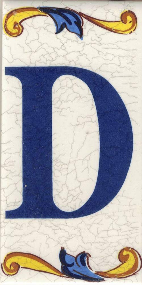 GOLDEN TORO NUMBERS HOUSE. Numbers and Letters on Tile. Ceramic Tile Crackle Style Names and Addresses Large Crackle Design 7.5 x 15 cm, white — image 1