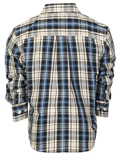 Image of Gioberti Boys Long Sleeve Button Down Plaid Checked Shirt