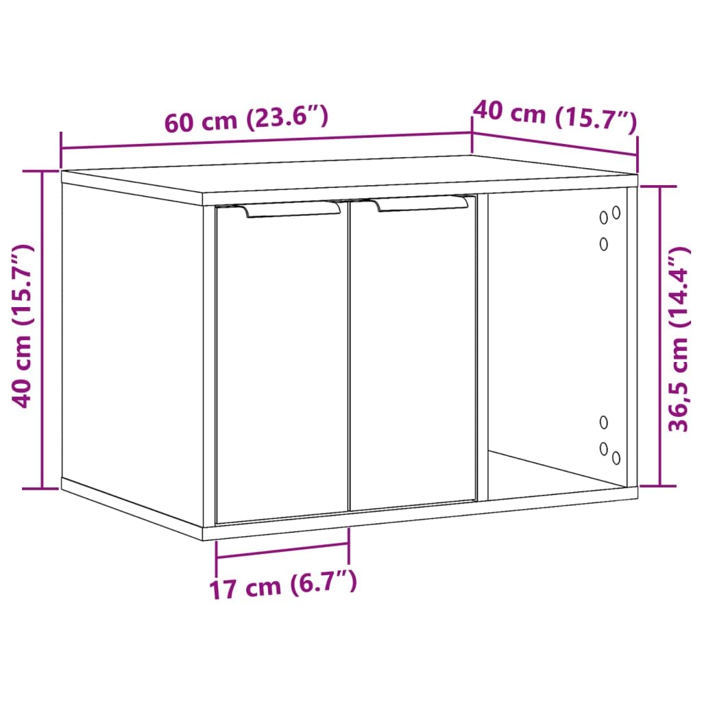 vidaXL Katzenklo Schrank, Katzenschrank Katzentoilette, Beistelltisch Katzenhaus, Katzenmöbel Verstecktes Design, Braun Eichen-Optik Holzwerkstoff