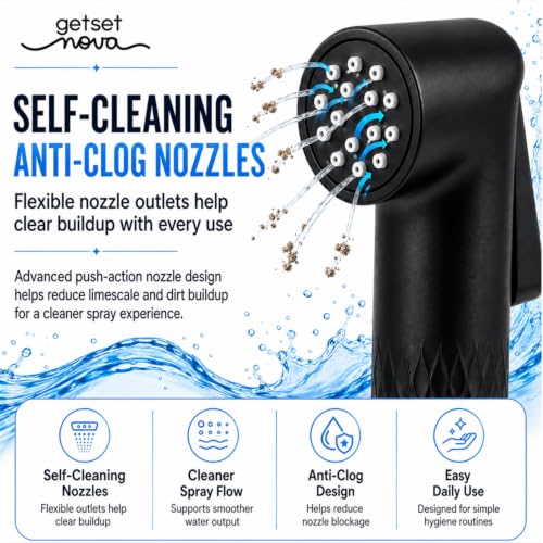 Image of Jet Spray Gun for Toilet | Health Faucet Gun Only | ZeroBlock Anti-Clog Silicone Nozzles | High Pressure Health Faucet | Leak-Proof Stainless Steel Body | Flush Gun for Toilet 1 Year Warranty