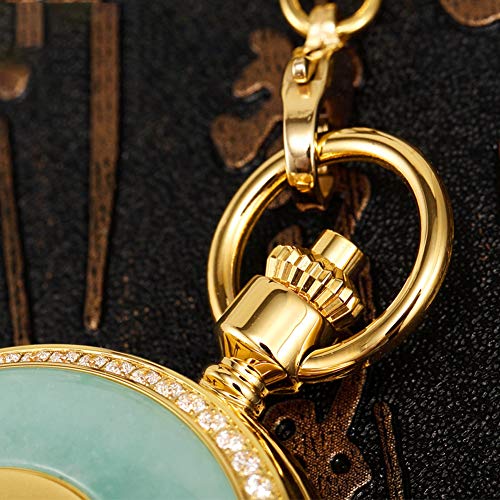 Nature Emerald Jade Gold Dragon Pocket Watch Vintage Roman Numerals Quartz Watch with Chain As Xmas Day Gift,1 steampunk buy now online Nature Emerald Jade Gold Dragon Pocket Watch Vintage Roman Numerals Quartz Watch with Chain As Xmas Day Gift,1 steampunk buy now online