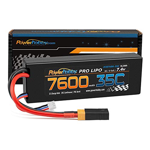 Powerhobby 2s 7.4v 7600mah 35c Lipo Battery w XT60 Plug +