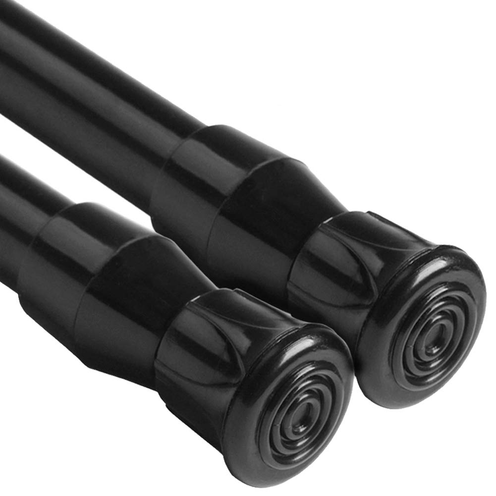 Qilerr Black - 2 Pack Short Tension Rods 40-70Cm 2 Pack Small Ajustable Extendable Telescopic Net Curtain Pole No Drill Spring Tension Rod For Curtains, Cupboards, Clothes, Kitchen, Wardrobe, Bookshelf, Diy, Black