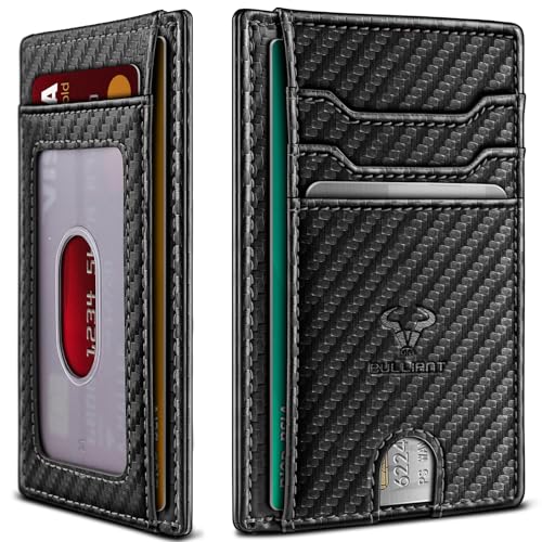 BULLIANT Slim Wallet, Skinny Minimal Thin Front Pocket Wallet Card Holder For Men 7Cards 3.15