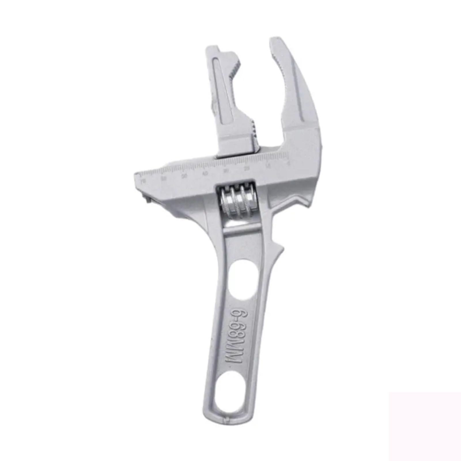 LAJHDCG 6-68mm Universal Repair Set Bathroom Hand Tools Large Opening Pipe Wrench Nut Key Adjustable Spanner Home Repair Tool Wrench(Silver)