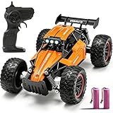 Jiakora Ferngesteuertes Auto für Kinder, 2.4GHz Off-Road RC Auto mit LED Licht, 1:16 Monstertruck Ferngesteuert, All Terrain RC Car Truck mit 2 Batterien, Spielzeugauto Geschenk für Jungen ab 3+Jahre