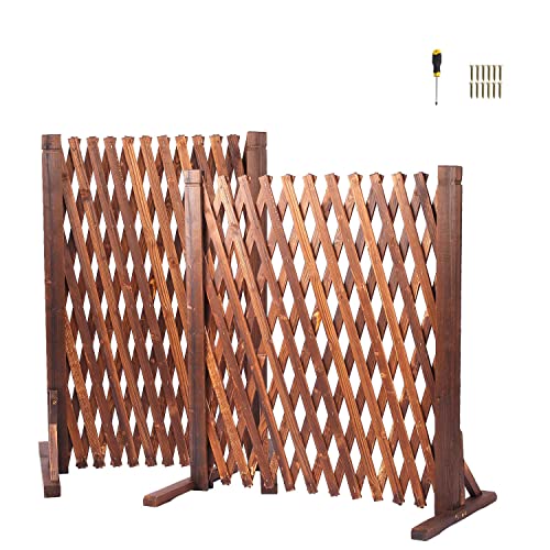 Lot de 2 panneaux de treillis en bois extensibles pour décoration de maison, cour, portail rétractable pour extérieur (160 x 70 cm)