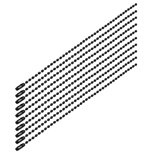 Aexit Black Stainless Lighting fixtures and controls Steel Bead Ball Chain Keychain 2.4mm Dia 6-Inch Long 10pcs