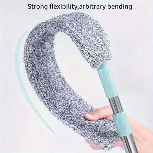 Image of Gap Dust Cleaner Microfiber Duster for Bed Sofa High Ceilings Under Appliance Couch Fridge Furniture Cleaning Washable & Retractable Brush Stainless Steel Extension Long Handle Pole