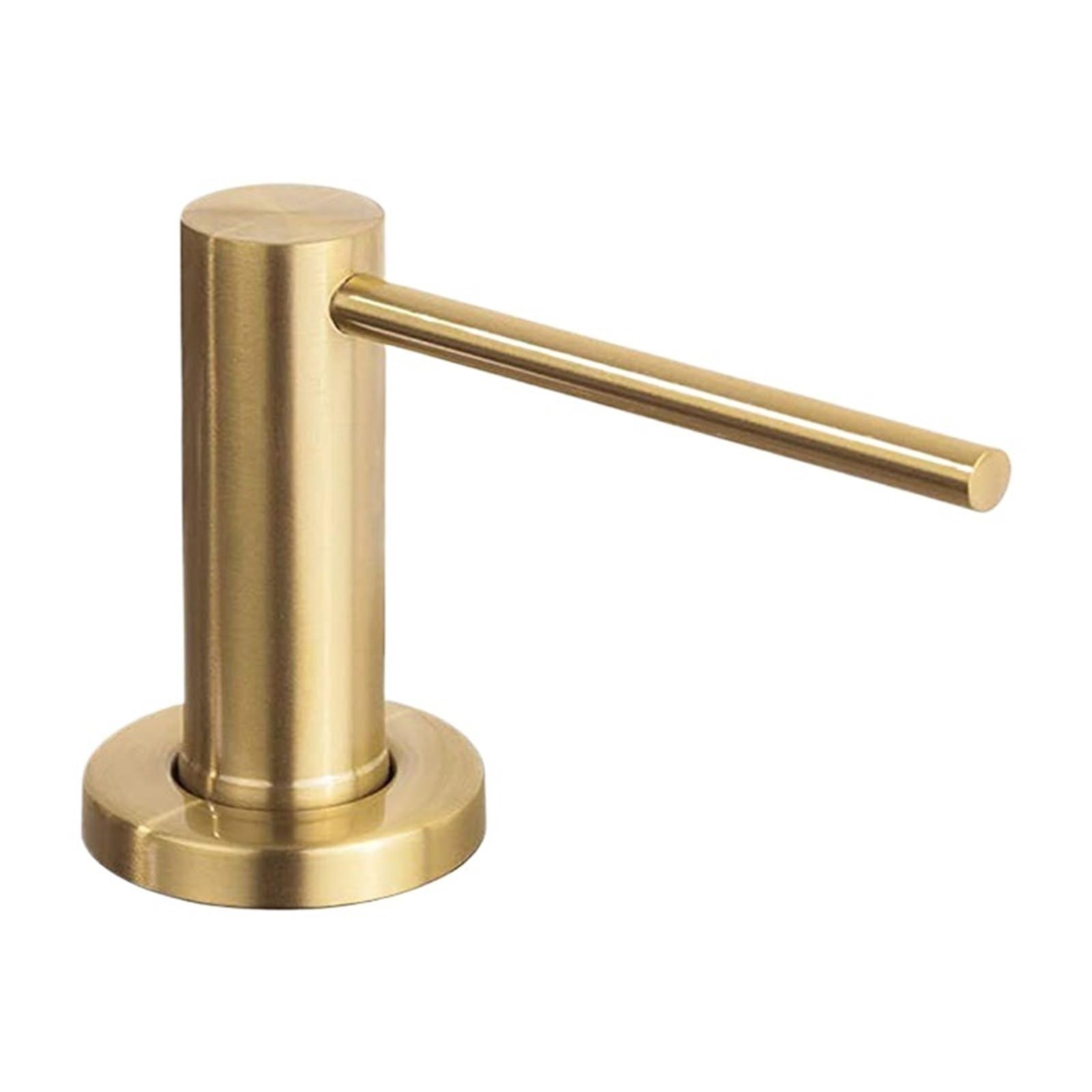 Sink Soap Dispenser Kitchen Sink Soap Dispenser Stainless Steel Refillable Pump 17oz Bottle Built-In Design(Brushed gold)