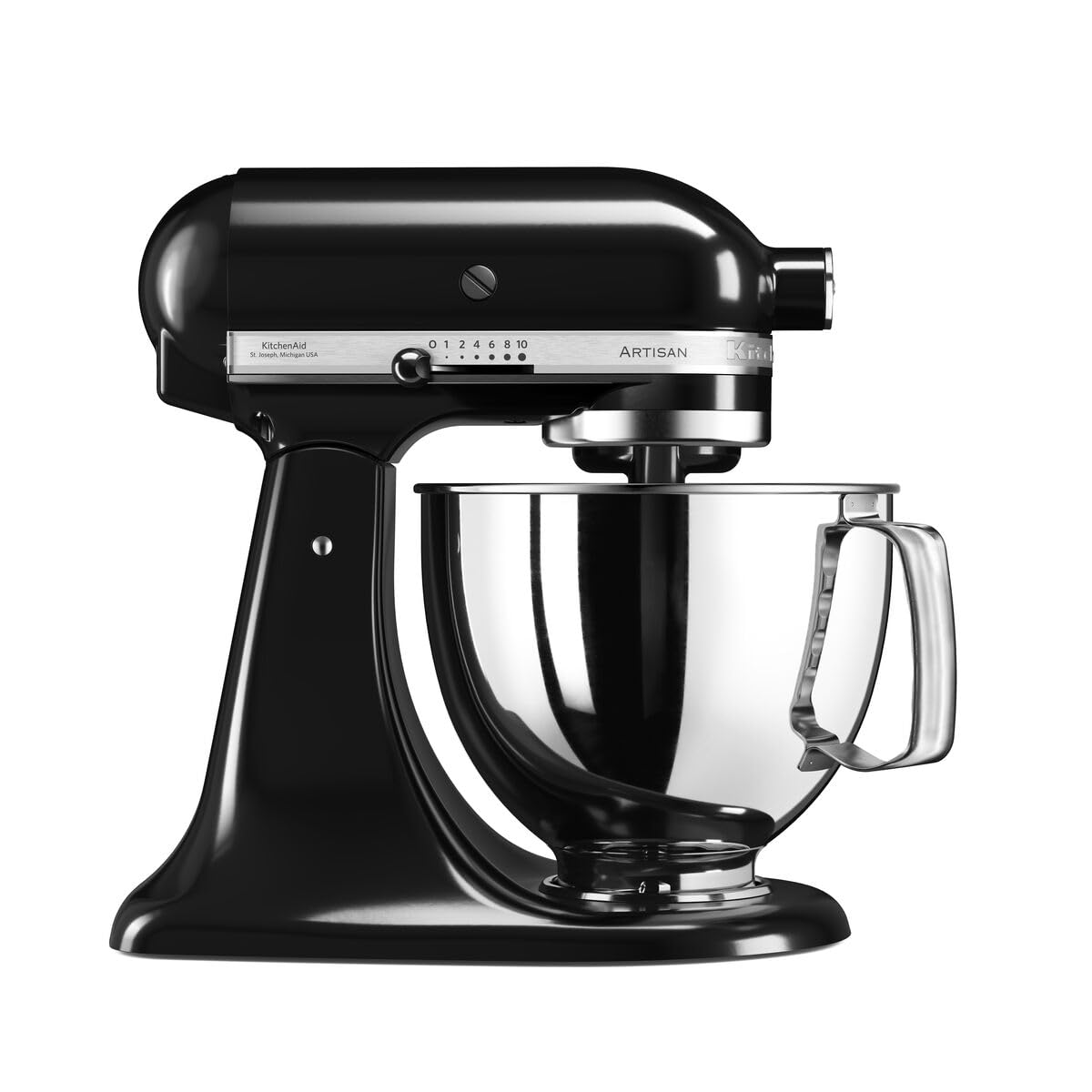 KitchenAid Küchenmaschine - Artisan - Kippbarem Food Processor - Teigknetmaschine mit 3 Zubehör und Schüssel aus Edelstahl - 4.8 L - Onyx schwarz