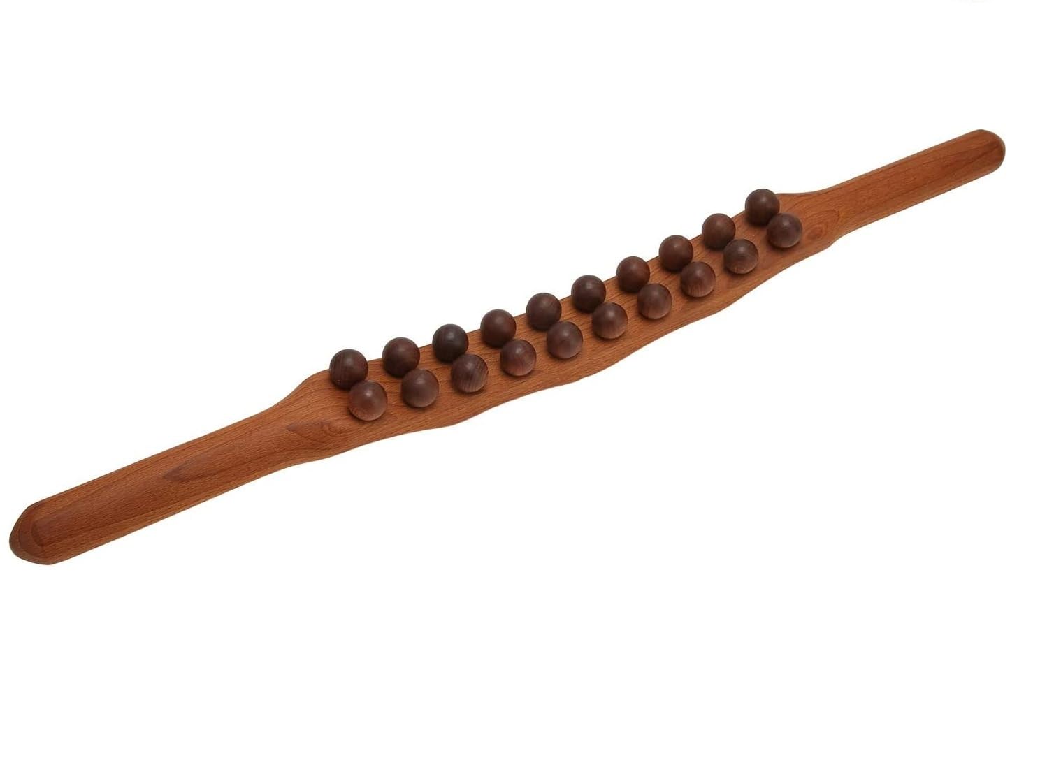 Kruvad Wooden Gua Sha Stick Massager Back Neck Shoulder Muscles Pain Relief Body Massager Beads Roller Tool Fascia Trigger Points Massage Roller for Release Cellulite Sore Muscle (2 Line Dark) (B0CM3L53LP) Amazon Price History, Amazon Price Tracker