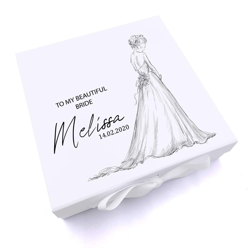ukgiftstoreonline Personalised To My Beautiful Bride Wedding Gift Keepsake Memory Box UV-17 (Large)