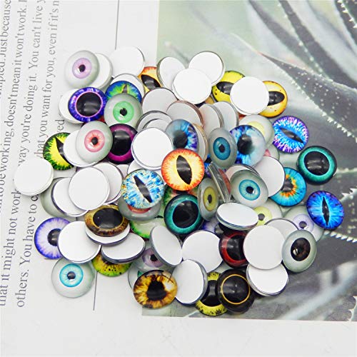 Jjgqaz 120Pcs(60Pairs) 6Mm Mixed Style Round Glass Dragon Eye Owl Cat Eyes Gem Cover Dome Cabochons For Diy Jewelry Making Doll Eyes Making #TOP1