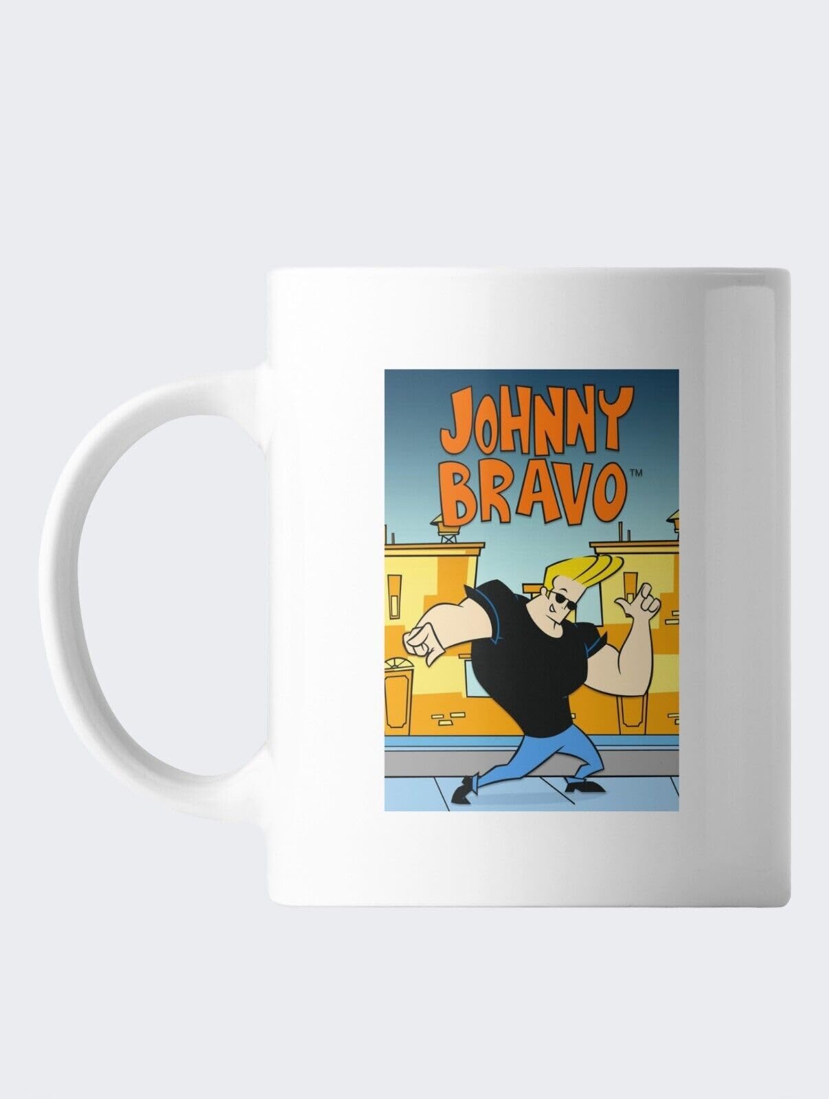 BALAJITRADE Funny Johnny Bravo Retro Cartoon 10 oz Mug Tea Coffee Birthday Christmas Gift Printed Coffee and Tea Ceramic Mug- 320 ML Ceramic Coffee Mug 2504