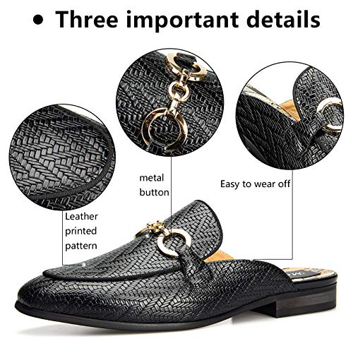Meijiana Men's Slippers Slip-On Loafers Leather Formal Wear Casual Open Back Sandals2