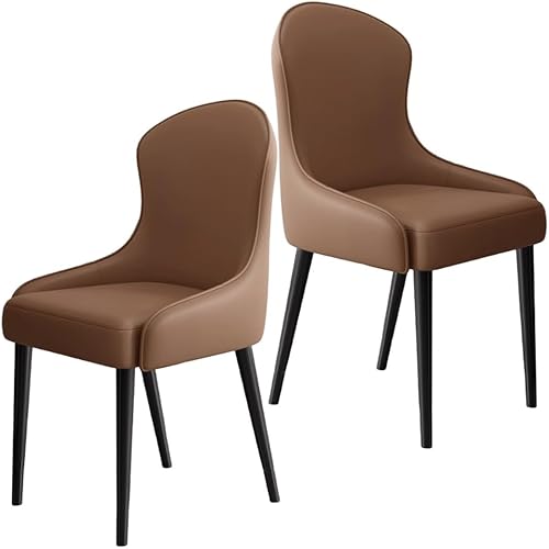 Miniatura 29 de YVYKFZD Leather Dining Chairs, Dining Room Chairs Set of 2/4, Kitchen Chair with Metal Leg and Backrest, Upholstered Comfy Side Chair, for Bedroom