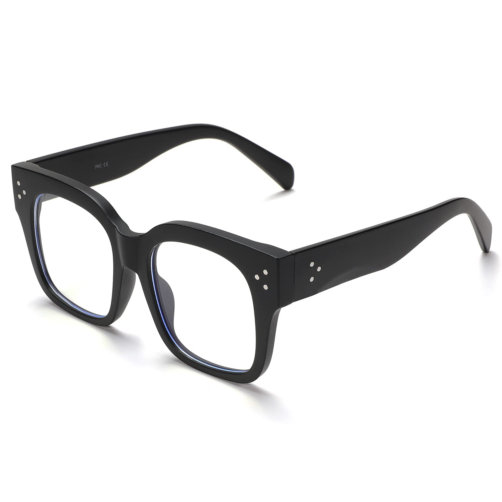 COASIONBlue Light Blocking Oversized Glasses Stylish Fake Eyeglasses for Women Square Thick Frame Eyewear