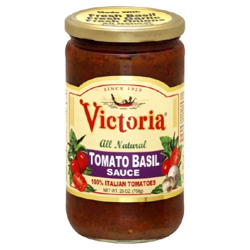 Victoria, Sauce Tomato Basil, 25 OZ (Pack of 12) Tomato