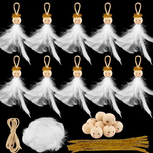 Weihnachtsengelchen 17 BOFUNX 10 Set Engel Anhänger Basteln, DIY Lächeln Gesicht...
