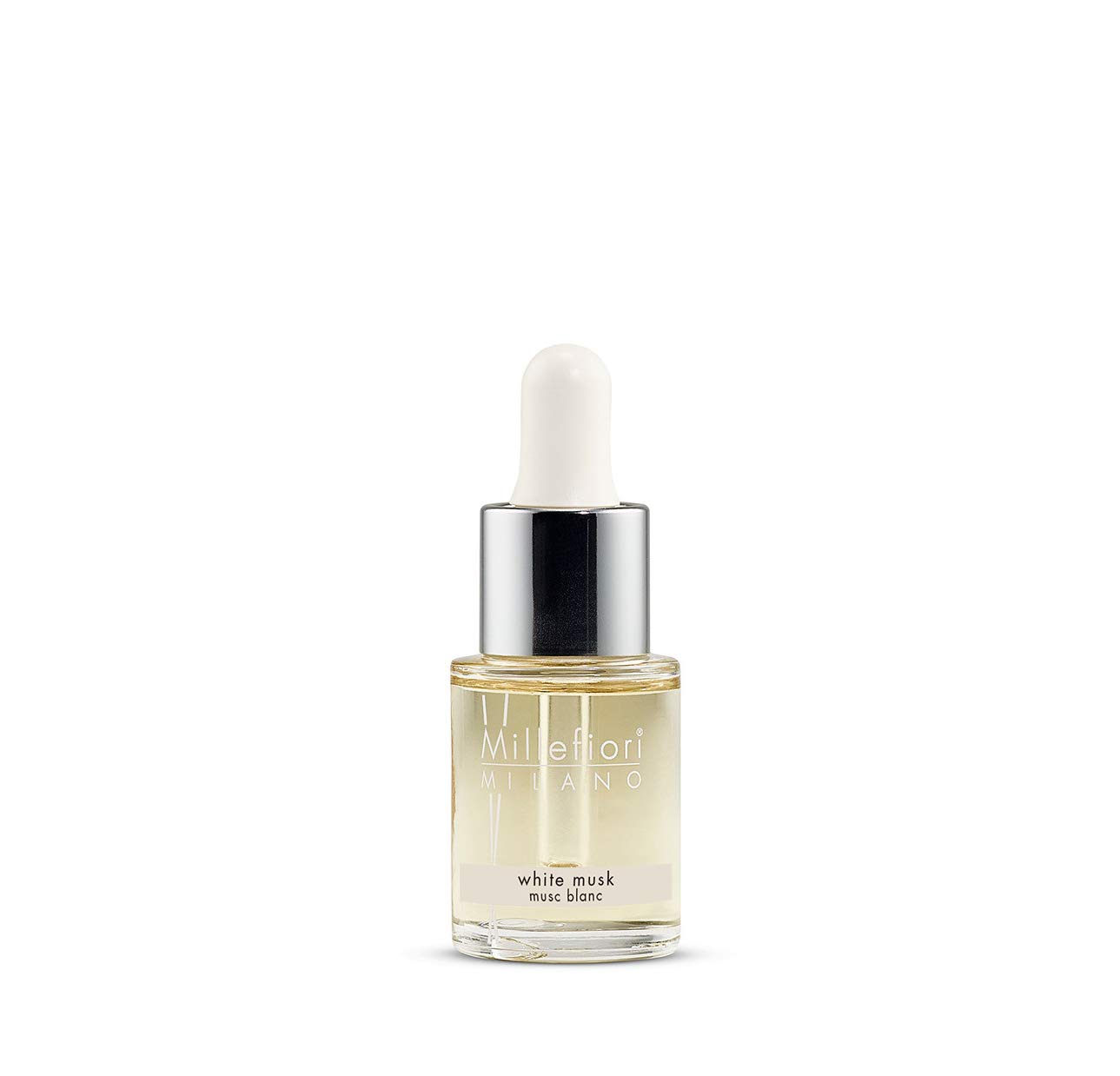 Millefiori Diffusore Ad Ultrasuoni Hydro Sfera, Grigio & Idrosolubile, da Utilizzare con Diffusore di Fragranza per Ambiente ad Ultrasuoni Hydro, White Musk, 15 ml