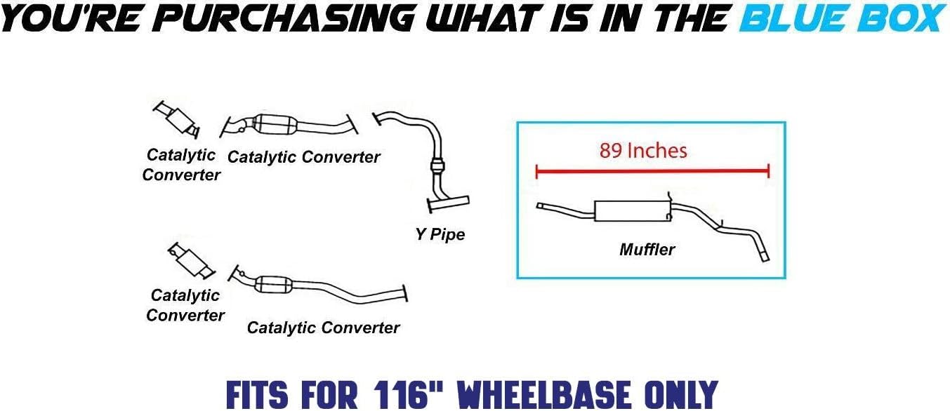 Northeastern Exhaust | Stainless Steel Exhaust Muffler Tailpipe Assembly Compatible for Nissan Frontier 2003-2004 3.3L | Free Clamps Included | Automotive Replacement Part | 116" Wheelbase