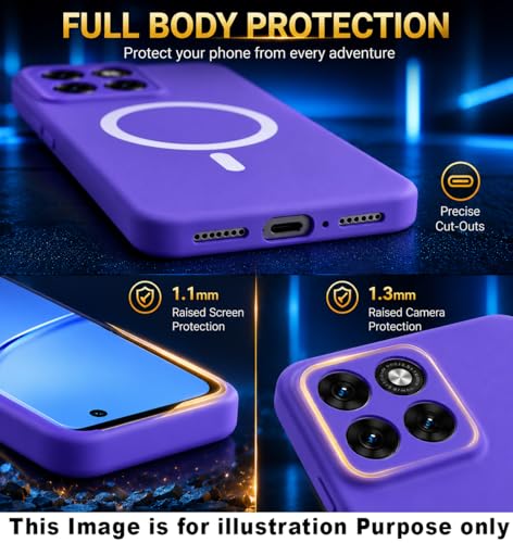 Image of Back Cover for Samsung Galaxy A57 5G Soft Matte Silicone Mag-Safe Design (Mag-Safe Not Support) Camera Protection | Slim Fit Bumper Cover (Lavender Blue)