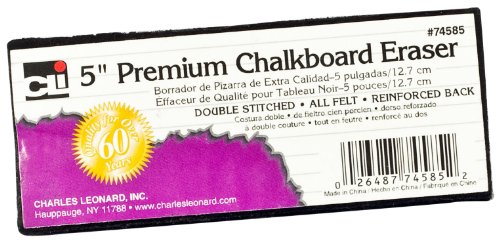 Charles Leonard Incorporation Eraser Chalkboard Premium, Black and White, 5 Inch Felt (1 Each) (74585)
