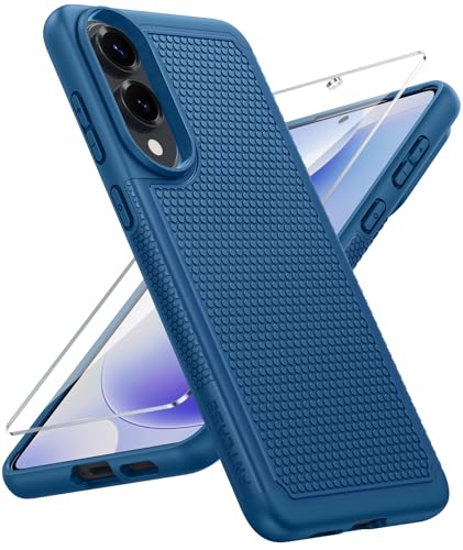 Image of FNTCASE for Samsung Galaxy S25-Edge Case: Lightweight Cell Phone Cover Military Grade Drop Protection with Non Slip Textured Back | Rugged Shockproof Protective Bumper Cases(Blue)