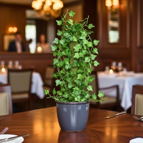 Image of fancymart Artificial Green Leaf Hanging Creeper on Moss Stick (Without Pot) - 60 cm Tall Hanging Creeper Plant for Indoor Home, Office, Restaurant & Cafe Decoration