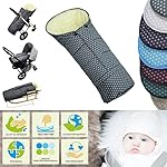 BAMBINIWELT Winterfußsack Fußsack für Kinderwagen, Buggy oder Schlitten, in Mumienform, aus Wolle, Größe anpassbar, MUMIE MELIERT STERNE (hellgrau)