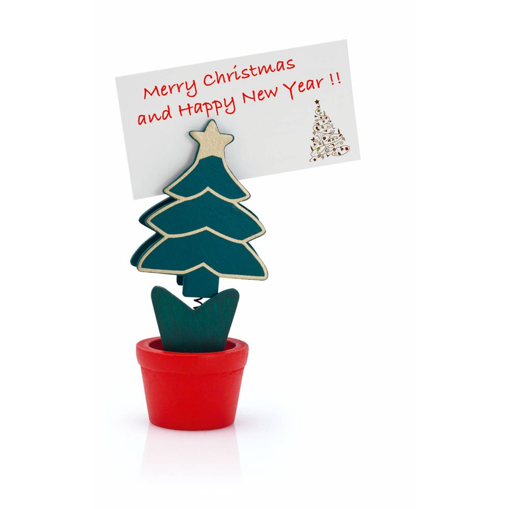 eBuyGB Christmas Tree In A Pot Card Name Holder